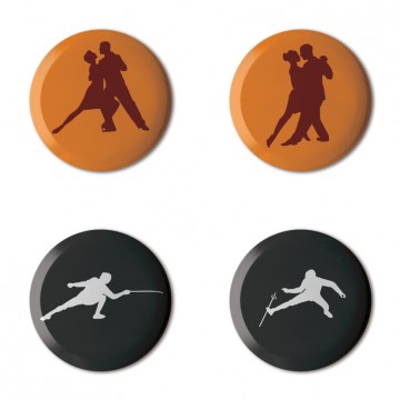 Gift Box: 4 button badges (Tango Fencing)