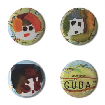Gift Box: 4 button badges (Map Faces)