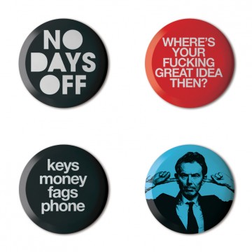 Gift Box: 4 button badges (No Days Off)