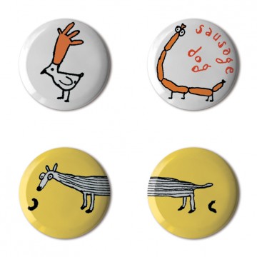 Gift Box: 4 button badges (Animals)