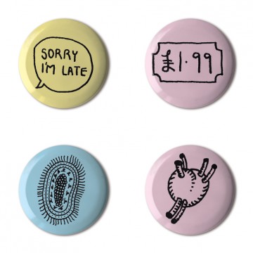 Gift Box: 4 button badges (Sorry)