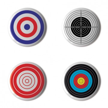 Gift Box: 4 button badges (Targets)