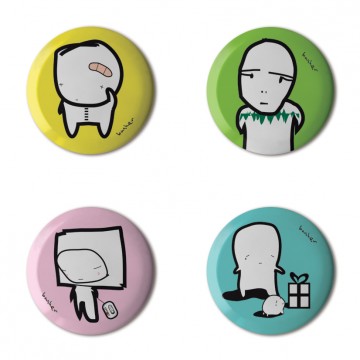 Gift Box: 4 button badges (Headbangers)