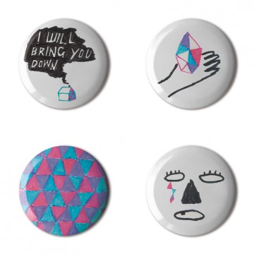 Gift Box: 4 button badges (Doodle Gems)