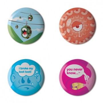 Gift Box: 4 button badges (Never Know)