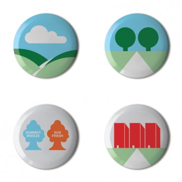 Gift Box: 4 button badges (Minimal Environments)