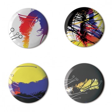 Gift Box: 4 button badges (Abstract)