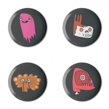 Gift Box: 4 button badges (Food Monsters)