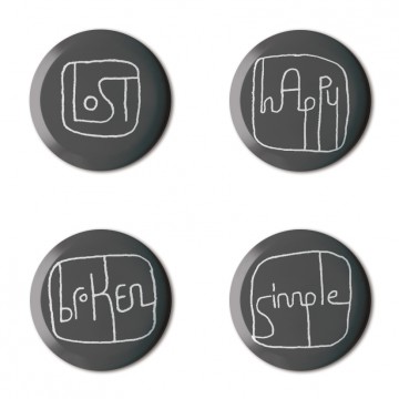 Gift Box: 4 button badges (Handlettering)