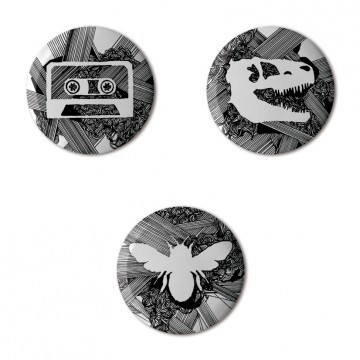 Gift Box: 3 button badges (Lines)