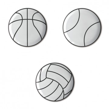Gift Box: 3 button badges (Ball Sports)