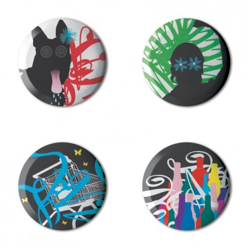 Gift Box: 4 button badges (Party)