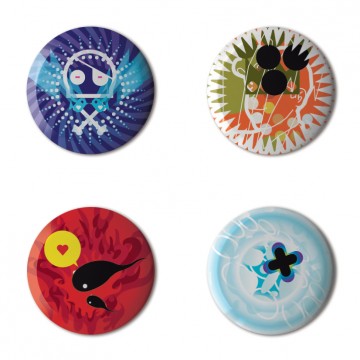 Gift Box: 4 button badges (Carole Mix)