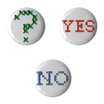 Gift Box: 3 button badges (Yes Or No)
