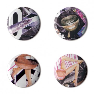 Gift Box: 4 button badges (Juicy Collages)