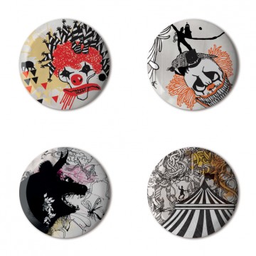 Gift Box: 4 button badges (Circus)