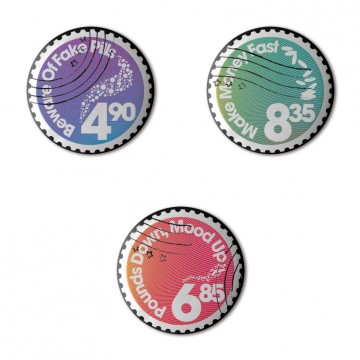 Gift Box: 3 button badges (Junk Stamps)