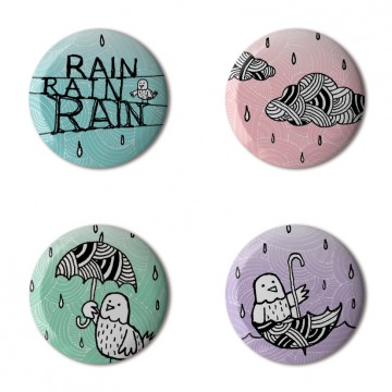 Gift Box: 4 button badges (Rainbird)