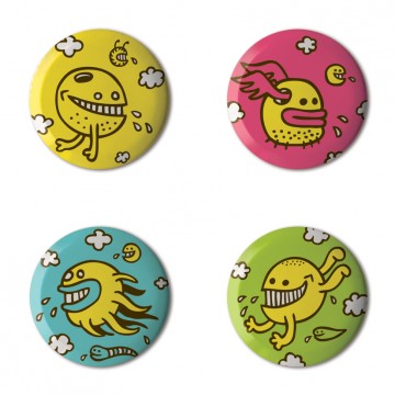 Gift Box: 4 button badges (Colour Monsters)