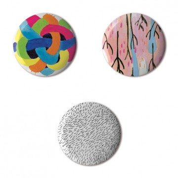 Gift Box: 3 button badges (Hairy Mesh Branch)