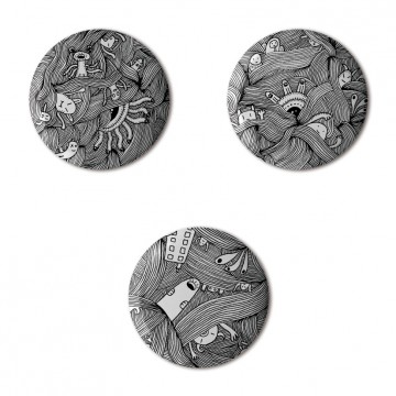 Gift Box: 3 button badges (Hooly World)