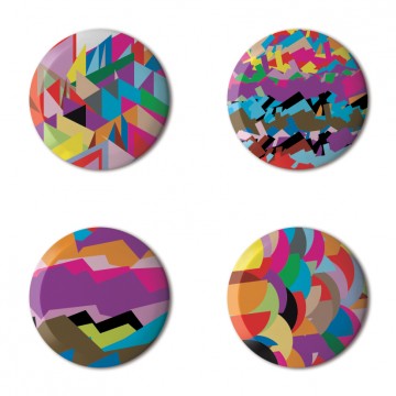 Gift Box: 4 button badges (Rainbow Patterns)