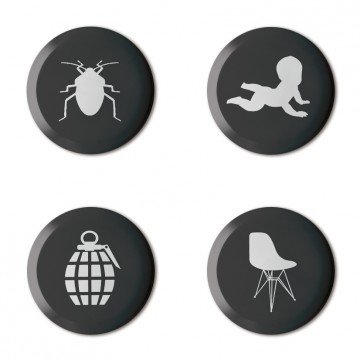 Gift Box: 4 button badges (Silhouettes)