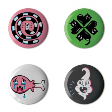 Gift Box: 4 button badges (Tamar Mix)