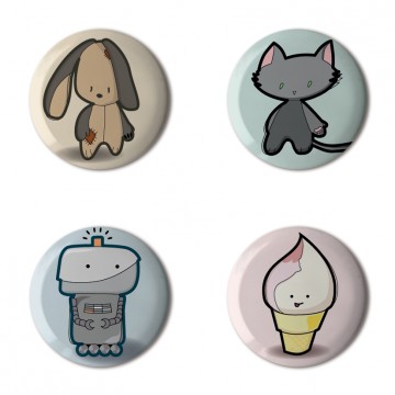 Gift Box: 4 button badges (Plush)