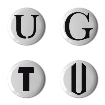Gift Box: 4 button badges (Letters)