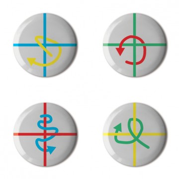 Gift Box: 4 button badges (Plus Arrows)