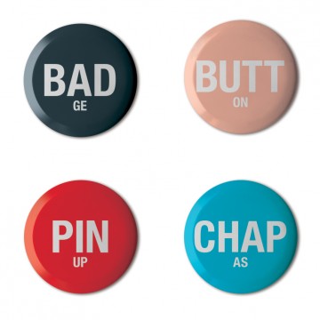 Gift Box: 4 button badges (BADges)