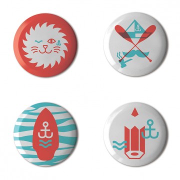 Gift Box: 4 button badges (Ahoi)