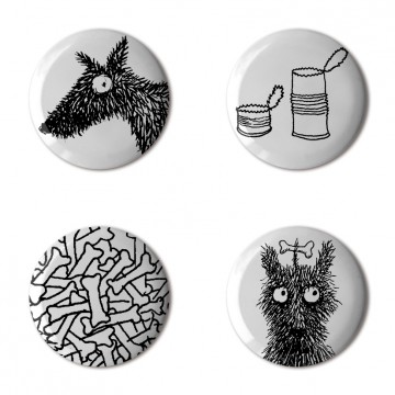 Gift Box: 4 button badges (Whoof)