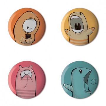 Gift Box: 4 button badges (Burp)