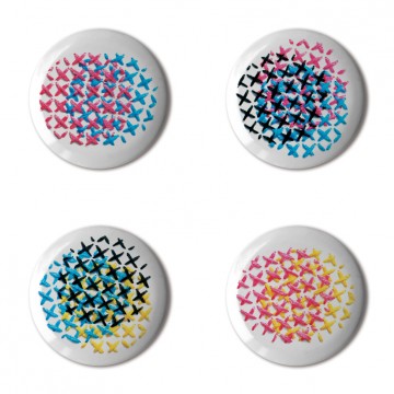 Gift Box: 4 button badges (CMYK Stitches)