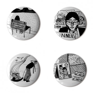 Gift Box: 4 button badges (Homesick)