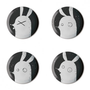 Gift Box: 4 button badges (Bunnies)
