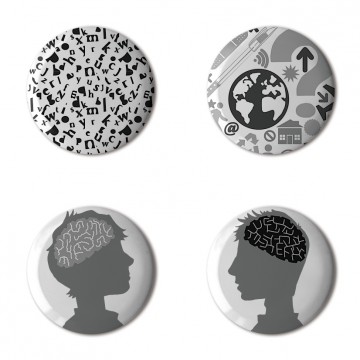 Gift Box: 4 button badges (Dyslexia)