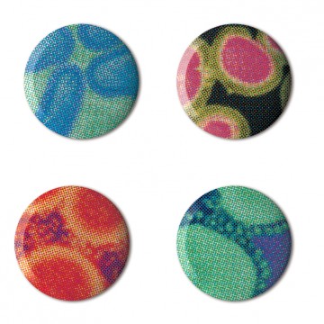 Gift Box: 4 button badges (Microscope)