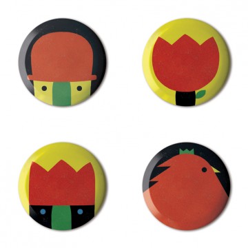 Gift Box: 4 button badges (Flower Kingdom)