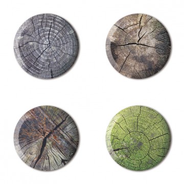 Gift Box: 4 button badges (Tree Stumps)