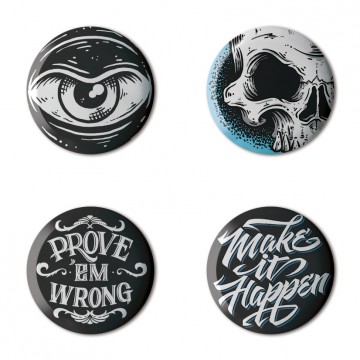 Gift Box: 4 button badges (Sign Making Gems)