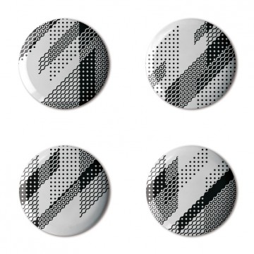 Gift Box: 4 button badges (B&W Pattern)