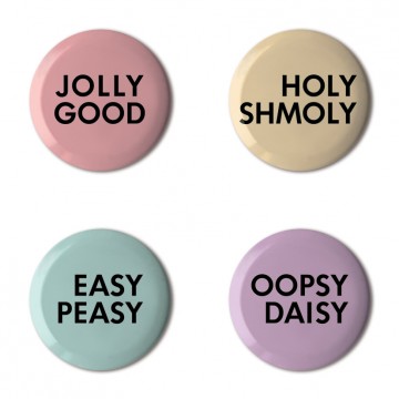 Gift Box: 4 button badges (Jolly Good Mix)