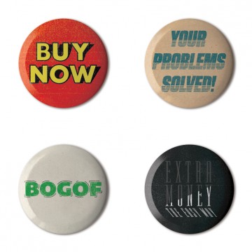 Gift Box: 4 button badges (Portable Retro Ads)