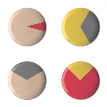 Gift Box: 4 button badges (Daily Life Pie Charts)