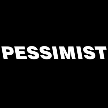 Pessimist (unisex) T-shirt + badge