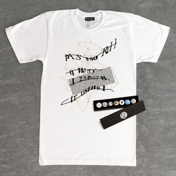 Password1 T-shirt + button badge gift box