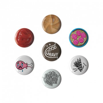 Button badge gift box - Food